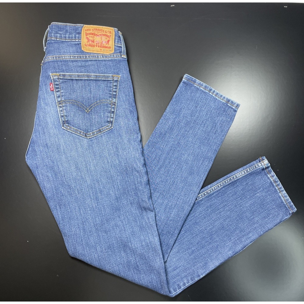 Levi's 511 Slim Fit Jeans Mens W33 L34 (33x33) Blue Denim Slim Taper Pants